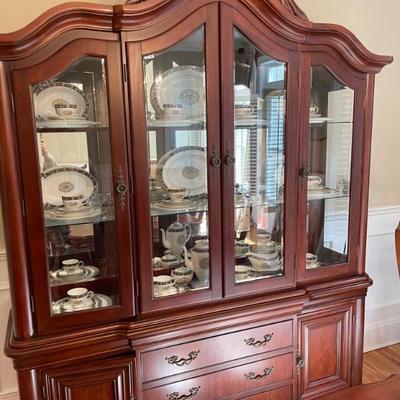 American Drew/Bob Mackie Hutch/China Cabinet. 75” H X 93.5” H X 20” D
