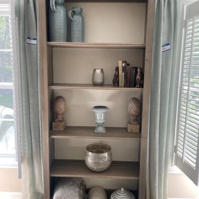 Ethan Allen Wynn Single Bookcase– 5 Shelves Light Gray   63” W x 87” H x 12” D 