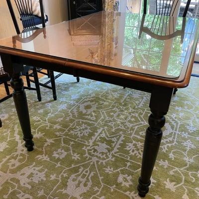 Saybrook Home Dining Set features French Country Butterfly Farm Table with 2 24” leaves.   Unique Loom Olympia Rug Classical Light Green,...