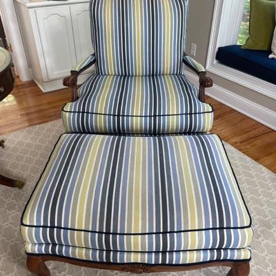 Ethan Allen Harris Club Chairs with Coordinating Harris Ottomans (2 available)