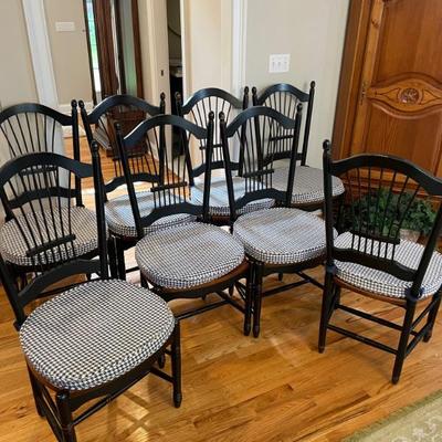 Saybrook Home. 8 French Country Wheat Back Chairs, black