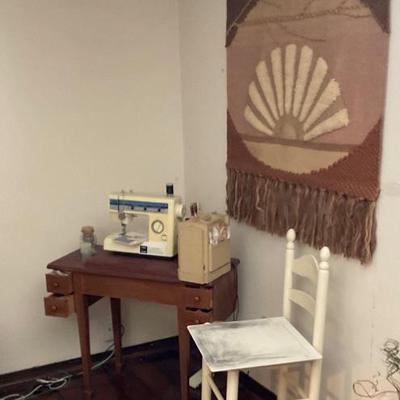 Sewing machine, chair
