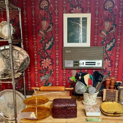 Kitchen items, silver plate