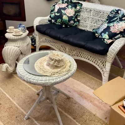 White wicker furniture