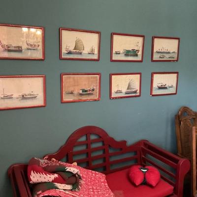 Antique Chinease pith paintings