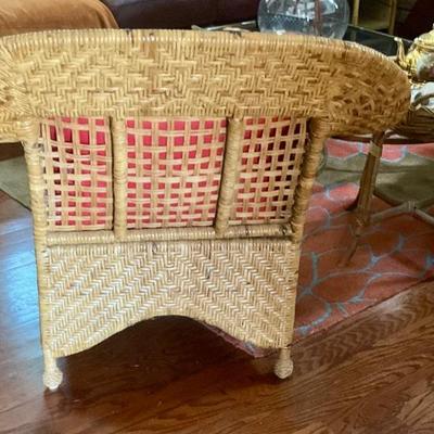 Back of rattan chair, mid century
