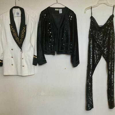 Black jacket, pants white and black Jacket