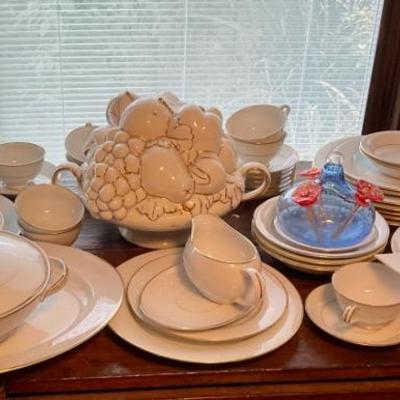 Gold on white china