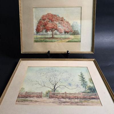 Two Water Colors By Herbert C Simpson (1879-1966) Australian Artist Dated 1937