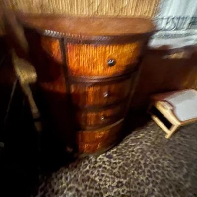1/2 moon bamboo end table (x 2)