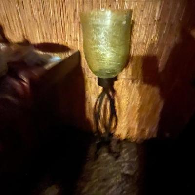 Large votive w/iron stand