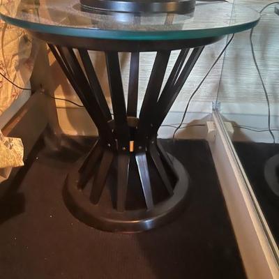 Glass top end tables (x2)