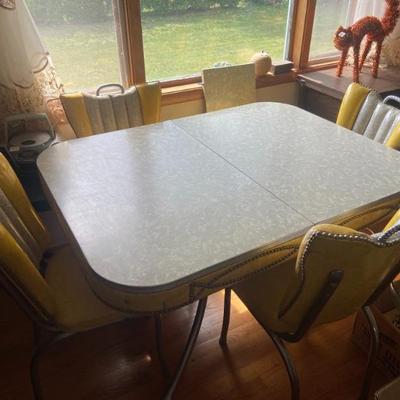 Deco Formica and tuck set of chairs
