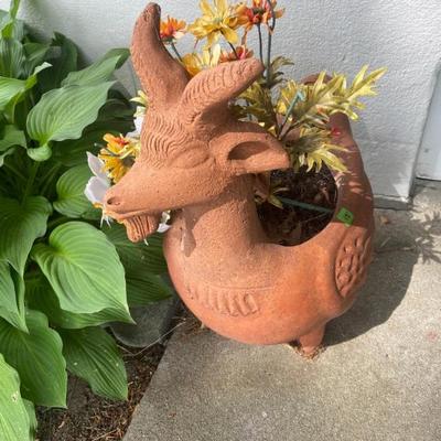 Goat terra cotta planter