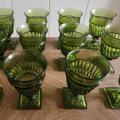 NVN204 - Green Glass Goblets 