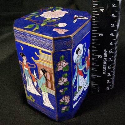 NVN113 - Cloisonne Octagonal Canister 