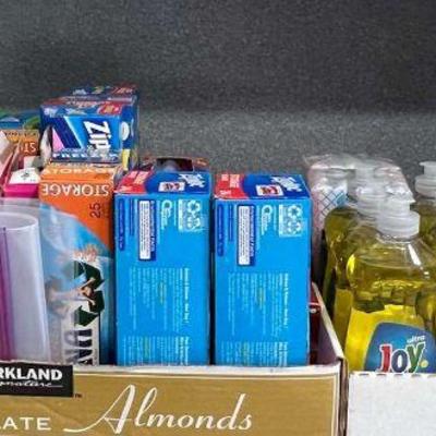 NVN051- Various Ziplock Storage Bags Together With Hand And Dish Soap 