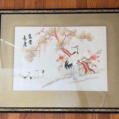 NVN015- Beautiful Asian Embroidered Art On Silk