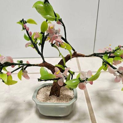 NVN159-Vintage Looking Asian Glass Blossum Sculpture