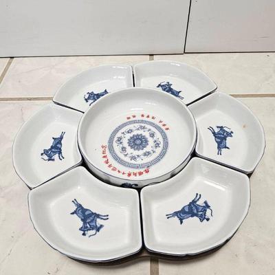 NVN128-Vintage Looking Chinese Porcelain Dish/Condiment Set