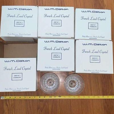 NVN086 12 W.M. Dalton French Lead Crystal Goblets