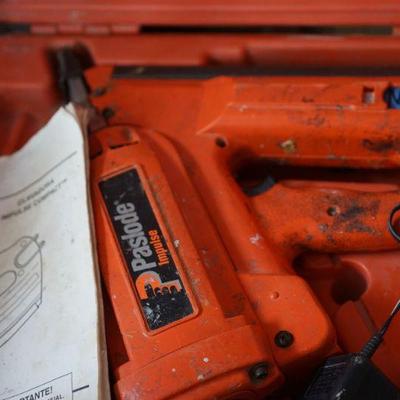 Passload battery operated nail gun with crate full of nails. 