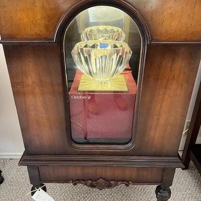 Antique Radio cabinet with Orrefores bowl
