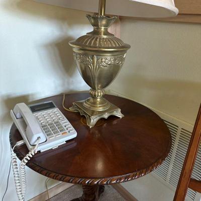 Round side tables & table lamps