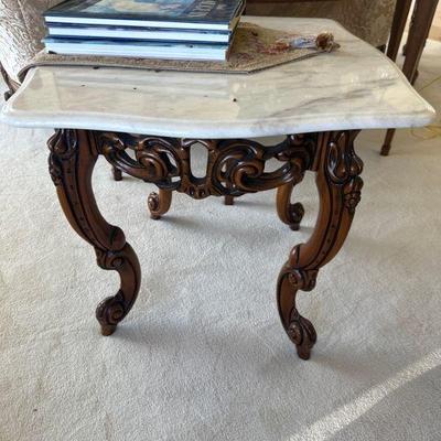 Side tables with marble top - 2 available