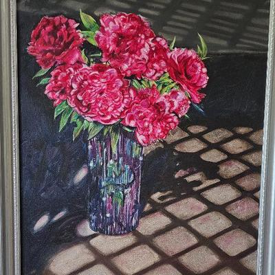 #2) " Peonies" Original Oil 30" x 24"
