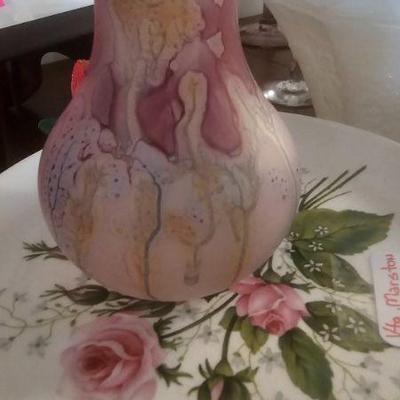 Vtg. Hand Painted Jerusalem Art Vase