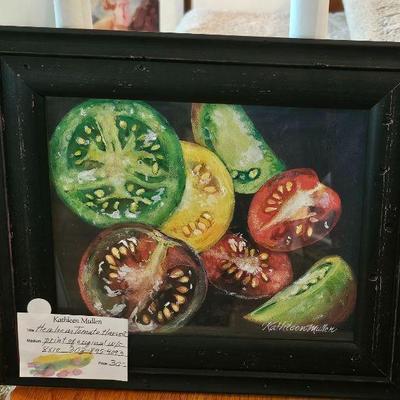 #20) " Heirloom Tomato Harvest " Print of Original Acrylic 8" x 10"