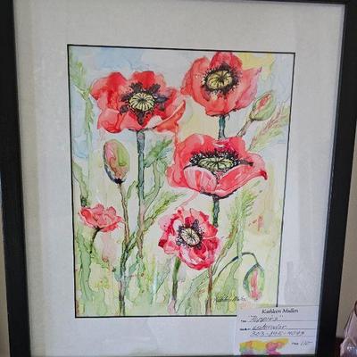 #4) " Poppies" Original Watercolor 10"x8"