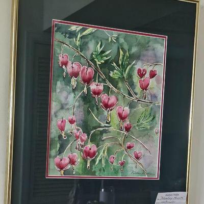 #1) "Bleeding Hearts" Original Watercolor 13" x 11" Image