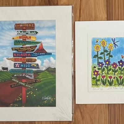 Linda McBain Cuylar "all A Bugg" Matted Fiber Are With Signed Edyta Franczak Big Mana Hawaii Print