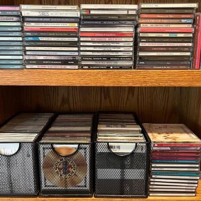 CD Lot With 62.5" Stand - Elton John, Eagles, Led Zepplin, Bruce Springsteen, And More