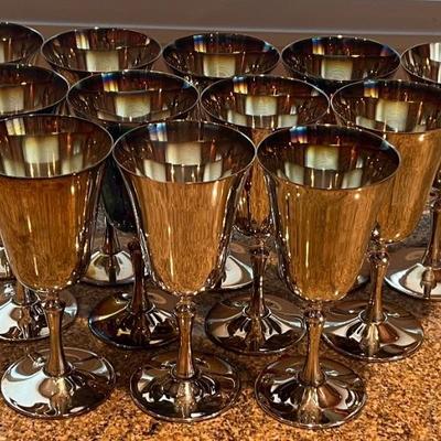 Set Of (12) El Delberti Italy Silver Plate 6.5" Fluted Goblets