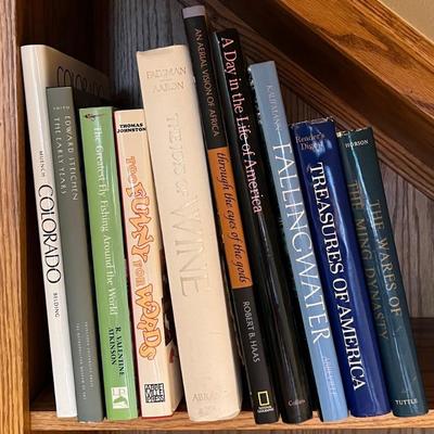 (10) Hard Back Coffee Table Books - Colorado, The Joys Of Wine, Falling Water, Ming Dynasty, And More