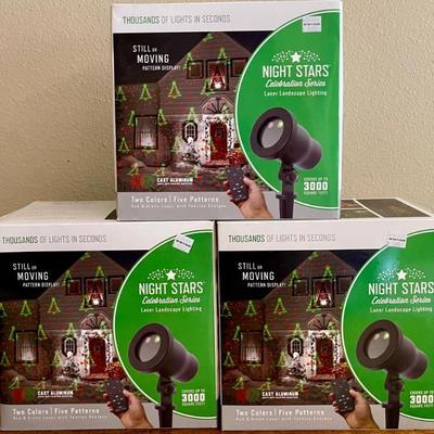(3) Night Stars Celebration Series Lazor Landscape Lighting 3000 Sq Ft Cast Aluminum NIB