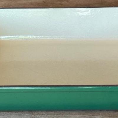 Le Creuset France Green Enamel Cast Iron 14 Inch Casserole Number 40 