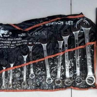 (3) Tool Sets - Buffalo Combination Wrenches, Cobra Files, And Central Forge Punch And Chisel Set