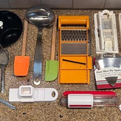 Kitchen Lot - Graters, Choppers, Strainers, Mini Mandolin, England Muffin Breaker, And More