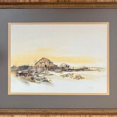 Signed Robert Corty Framed Homestead Scene 