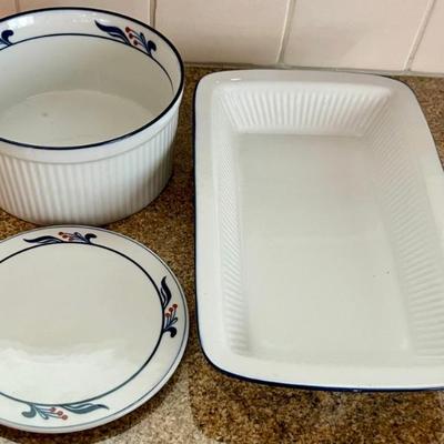 Dansk Bistro Serving Pieces - Round Casserole, Hot Plate Trivet, Oblong Dish