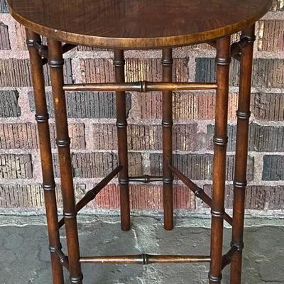 Vintage Baker Furniture Faux 22 Inch Bamboo Plant Stand Side Table 