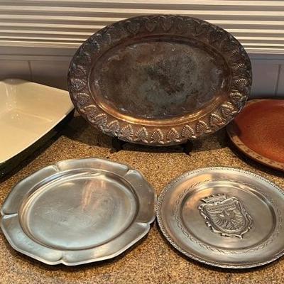 Trays And Casseroles - William Sanoma Stoneware, Copper, Pewter