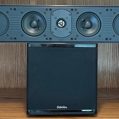 Definitive Mythos Three Center Channel Speaker And PowerField SuperCube III Subwoofer 