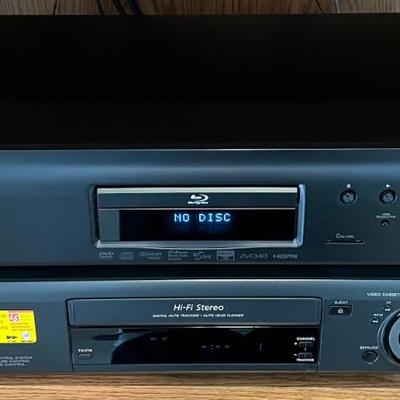 Denon Blu-ray Disc Player DBP-1610 And Sony Video Cassette Recorder SLV-795HF With Remotes