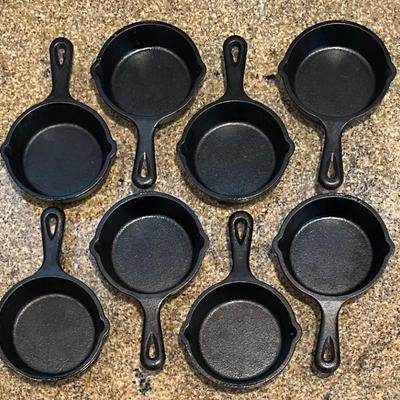 (8) Lodge Miniature 3" Cast Iron Skillets