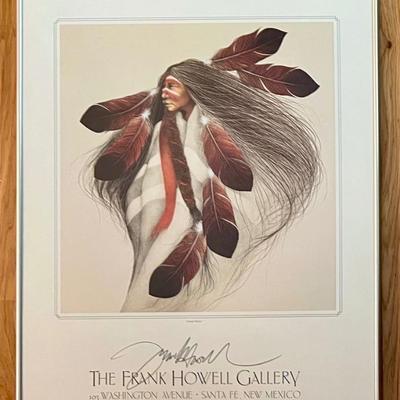 Frank Howell Gallery "lakota Dancer " Framed Print Santa Fe New Mexico